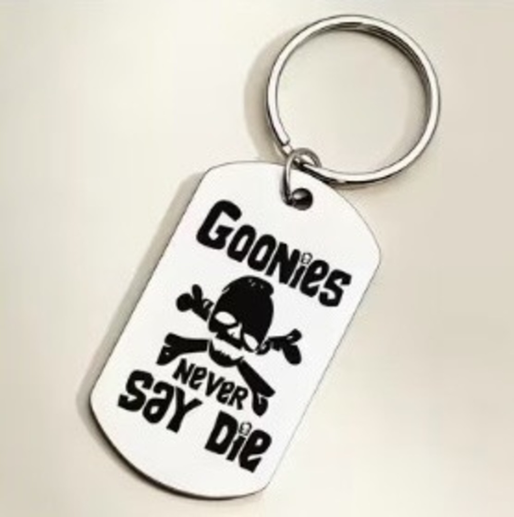 3/$25 Goonies Never Say Die Stainless Steel Keychain NEW